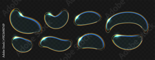 3d glass clear transparent blob shape.