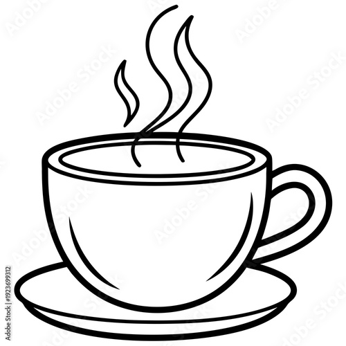 Continuous line coffee cup