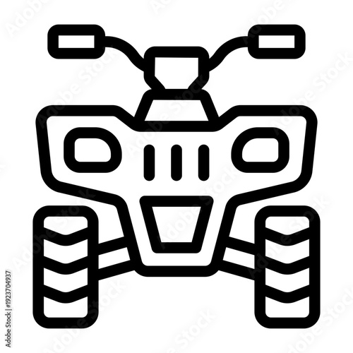 atv outline icon. quad bike ride. offroad vehicle. motor sport