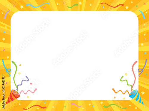 カラフルな紙吹雪とクラッカーのフレーム