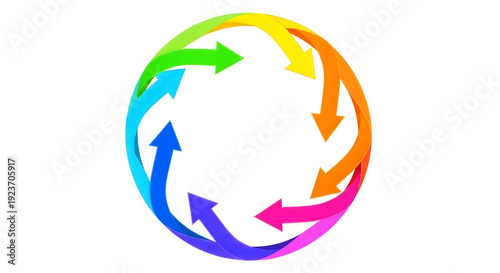 Free Download Colorful circular arrows forming a continuous loop symbolizing growth and cycle isolated on transparent background - GFXLoad