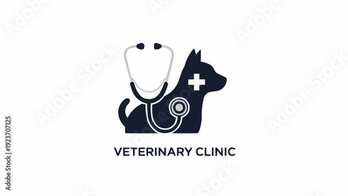 Veterinary clinic logo with dog.