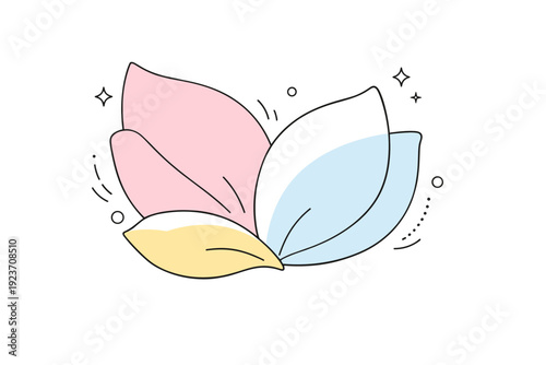 Flower petal textures. Abstract minimalist scene inspired by floral surfaces, with smooth curves and soft edges suggesting delicate petals. Quiet and friendly