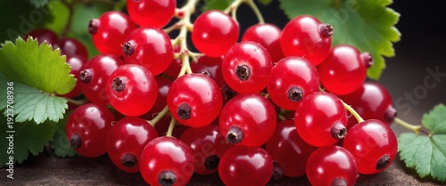 Red currant in garden. Nature, organic food and gardening