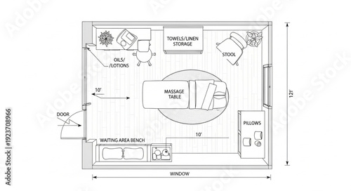 Detailed architectural floor plan showcasing the layout of a building with various rooms and features.