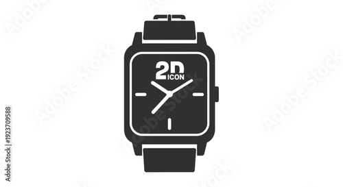 Black Digital Watch with White Hands.