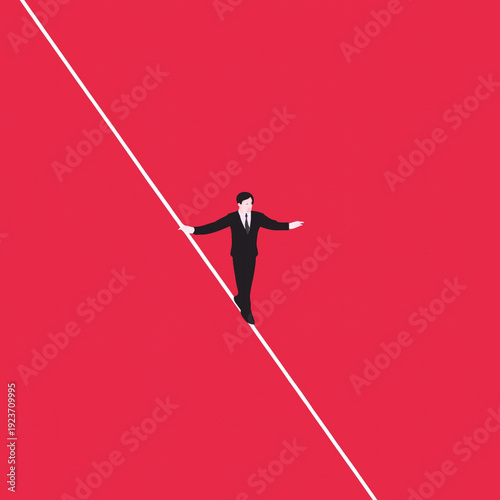 Risk Management Tightrope Concept