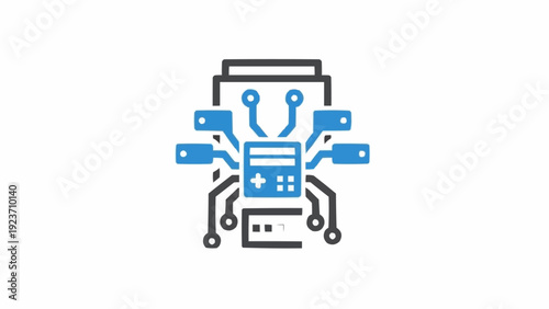 Robot Graphic Illustration with Mechanical Components.