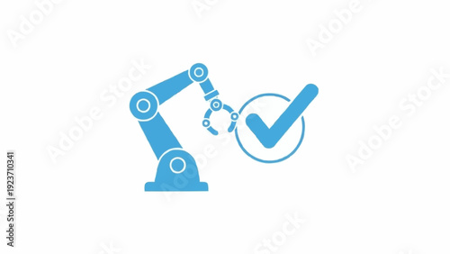 Robotic Arm with Check Mark.
