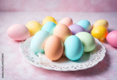 Easter pastel colorful eggs