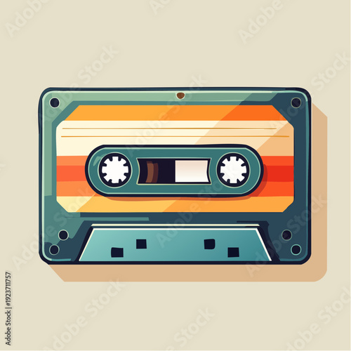Retro Cassette Tape Music Audio Recording Device.