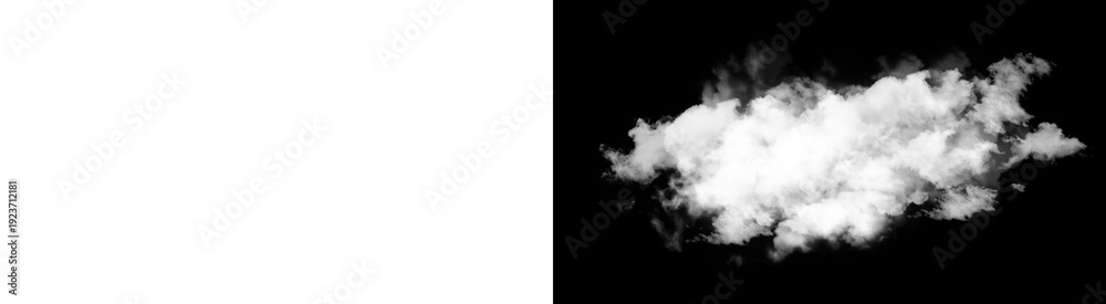 Fototapeta premium PNG image of&nbsp;Realistic white smoke plume element with alpha channel mask for special effects composition on transparent background