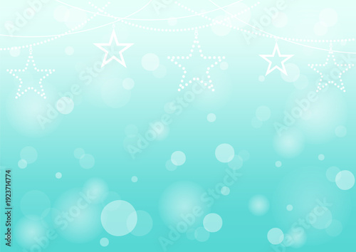 Aqua Blue Gradient Background Decorated With Starlight And Sparkling Ornaments
