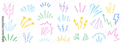 Cartoon line art with comic book movement effects. Doodle-style expression marks, arrows, and manga emphasis elements. Perfect for dynamic motion graphics and creative projects.