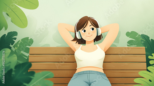Serene Moments: A woman rec...