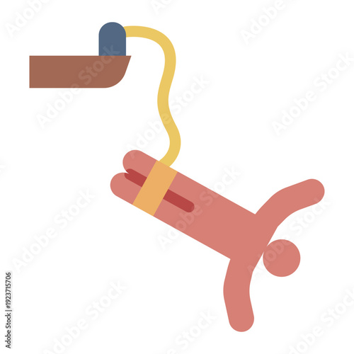 bungee jumping flat icon. rope freefall jump. adrenaline rush. extreme sport