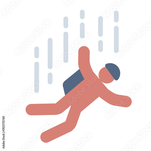 skydiver flat icon. parachute freefall jump. air sport. extreme adventure