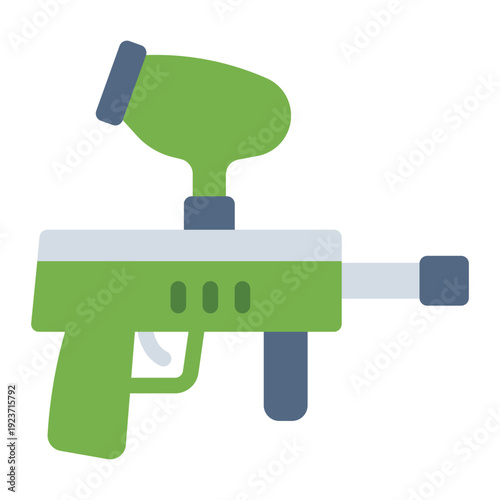 paintball gun flat icon. marker shooting gear. outdoor battle. extreme sport