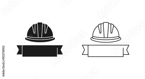 Labor day construction safety hard hat icon design Vector