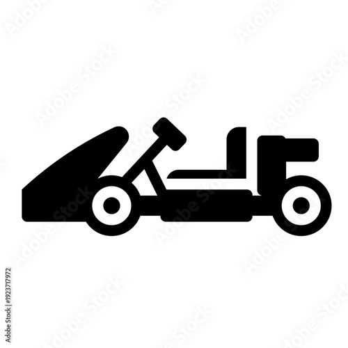 gocart glyph icon. racing kart vehicle. speed track. motor sport