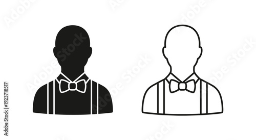 Labor day icons set of two men in formal attire Vector