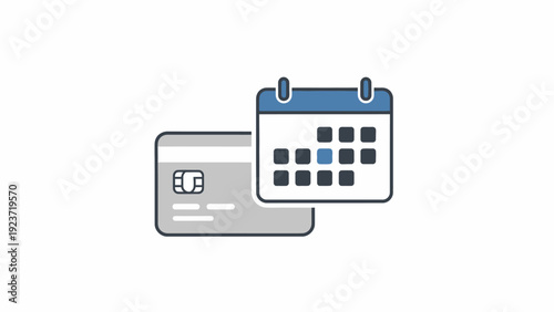 Credit card and calendar icons combined.