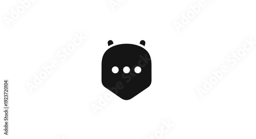 Black robot face with antennae.