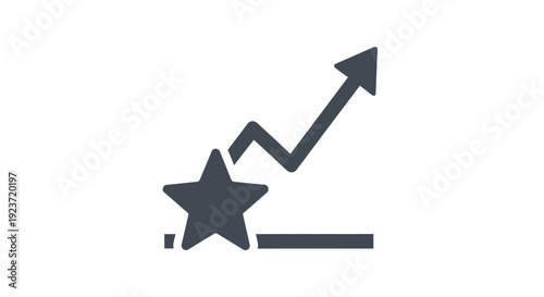 Black star with arrow graph icon.