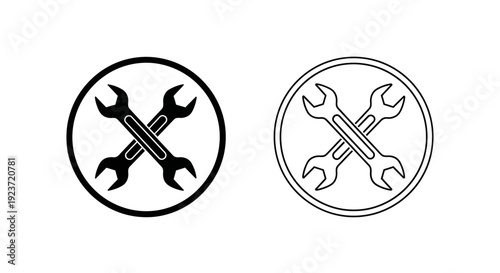 Labor day wrench icon set for industrial and construction use Vector