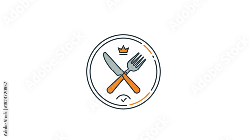 Crossed silverware on a plate.