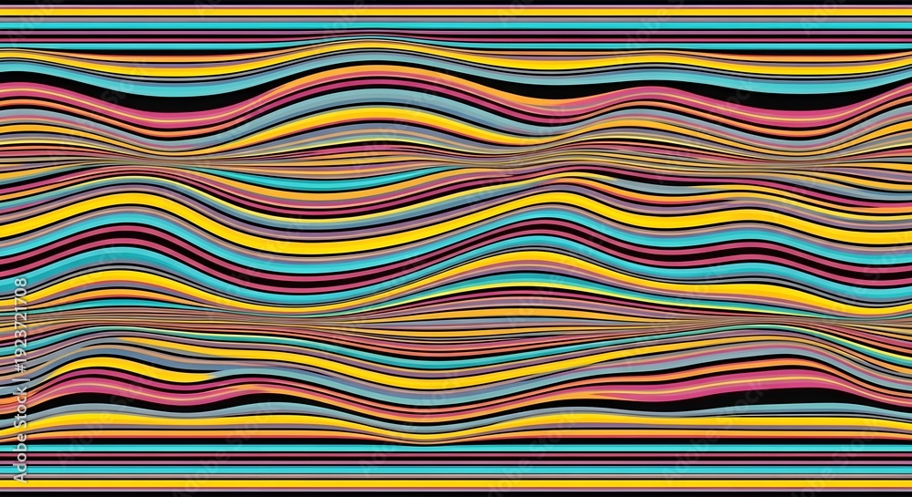 Fototapeta premium Colorful Wavy Stripes Pattern in Vibrant Colors and Dynamic Design