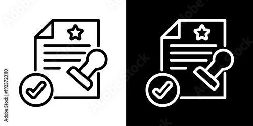 Brand Licensing Icon Of Line Black And White Style 