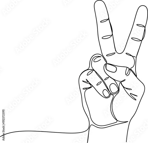 Hand making peace sign gesture