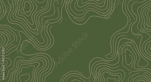 Topographic map lines on a muted green background, abstract representation of terrain.