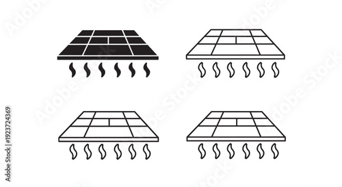 Foto Underfloor heating system icon collection