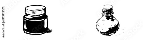 Antique apothecary bottle with a round cap, waiting for the next remedy