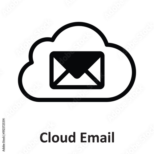 Cloud Email Vector icon which can easily modify or edit