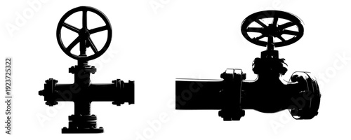 Industrial Silhouette: Valve and Pipe