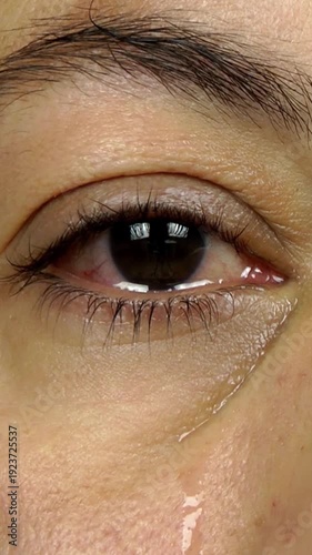 crying woman eye, vertical shot