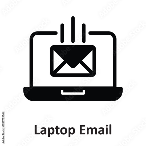 Laptop Email Vector icon which can easily modify or edit