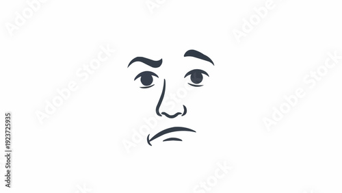 Fotografija Sad face with frowning expression.