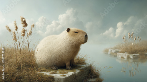 Capybara's Serene Moment: A...