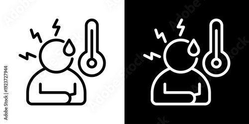 Illness Icon Of Line Black And White Style 