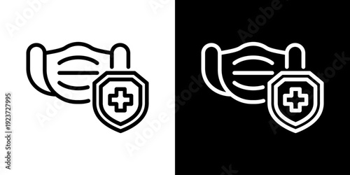 Mask Icon Of Line Black And White Style 