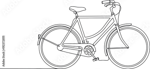 Line drawing of a bicycle