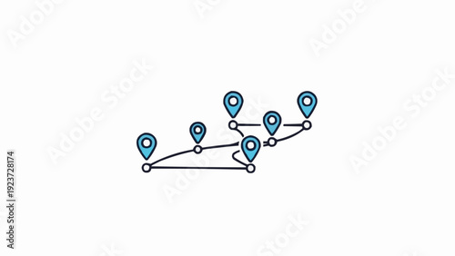 Route Map Navigation Path Line.
