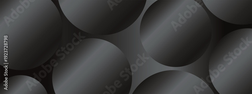 高級感のある抽象的なグラデーションバナー背景　ブラック