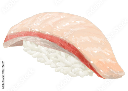 リアルなハマチ・ブリのお寿司一貫のイラスト