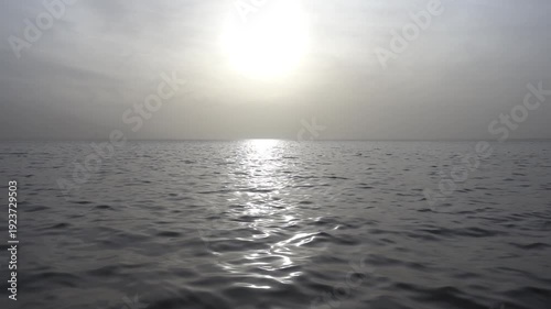 slow motion shot of sun and sea