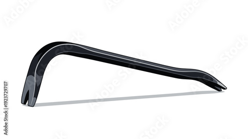 Sturdy black crowbar with a curved end and claw, a versatile hand tool for prying, demolition, and heavy-duty tasks.